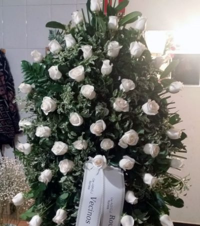 Palma de defunción de Rosas Blancas (grande)