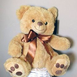 Oso peluche de color marrón para bebés (alto 34cm)